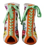 White Jersey Stretch Boots Open Toes Heels Shoes