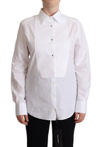 White Cotton Dress Collared Long Sleeves Shirt Top