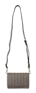 Crossbody-Tasche aus hellgrauem Leder