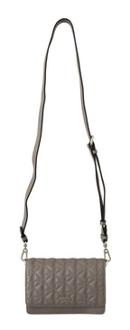 Crossbody-Tasche aus hellgrauem Leder