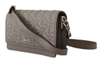 Crossbody-Tasche aus hellgrauem Leder