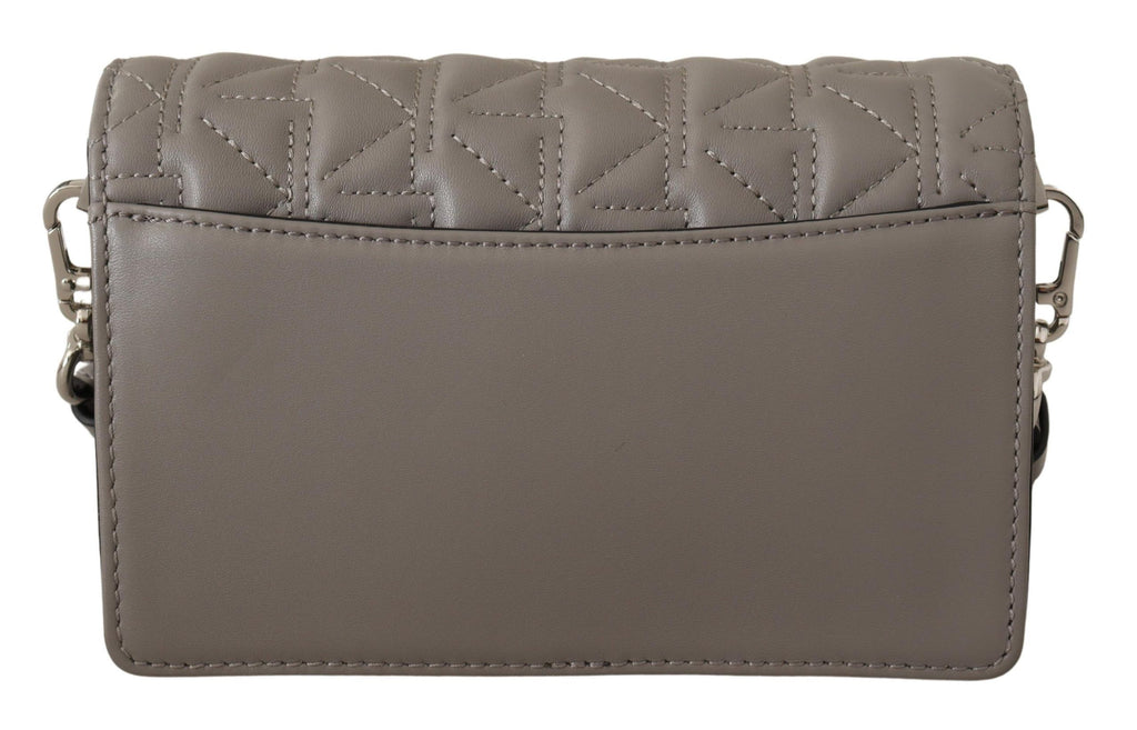 Crossbody-Tasche aus hellgrauem Leder