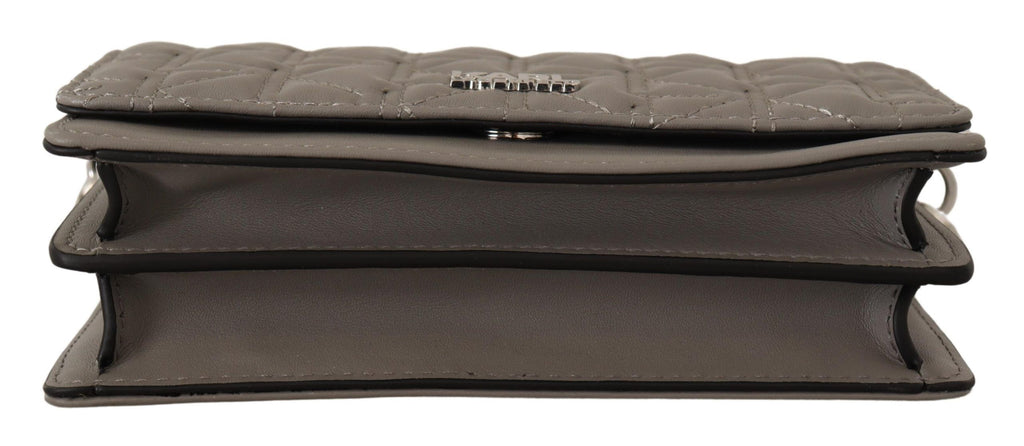 Crossbody-Tasche aus hellgrauem Leder