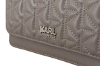 Crossbody-Tasche aus hellgrauem Leder