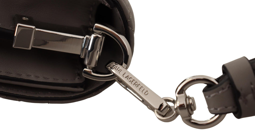 Crossbody-Tasche aus hellgrauem Leder