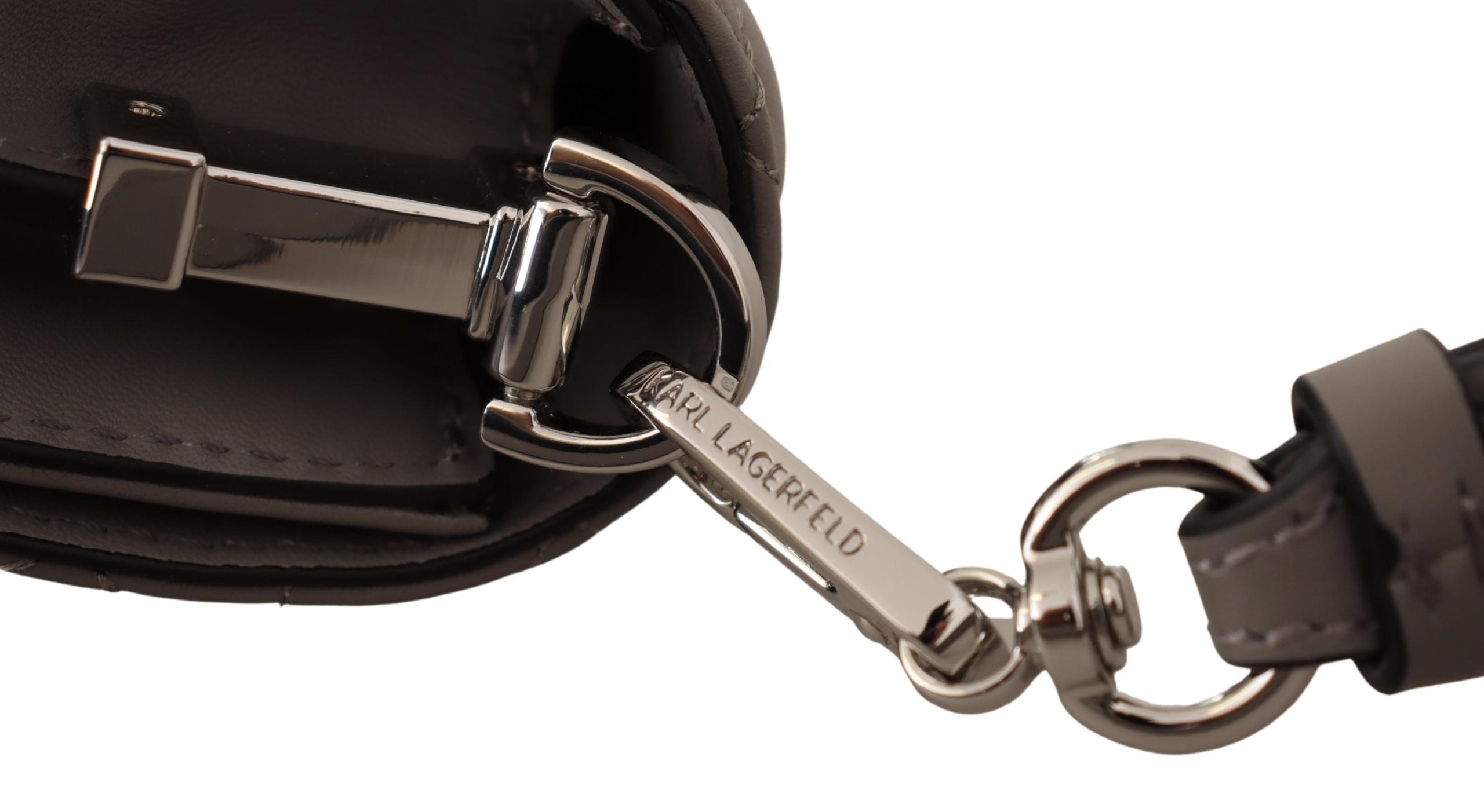 Crossbody-Tasche aus hellgrauem Leder