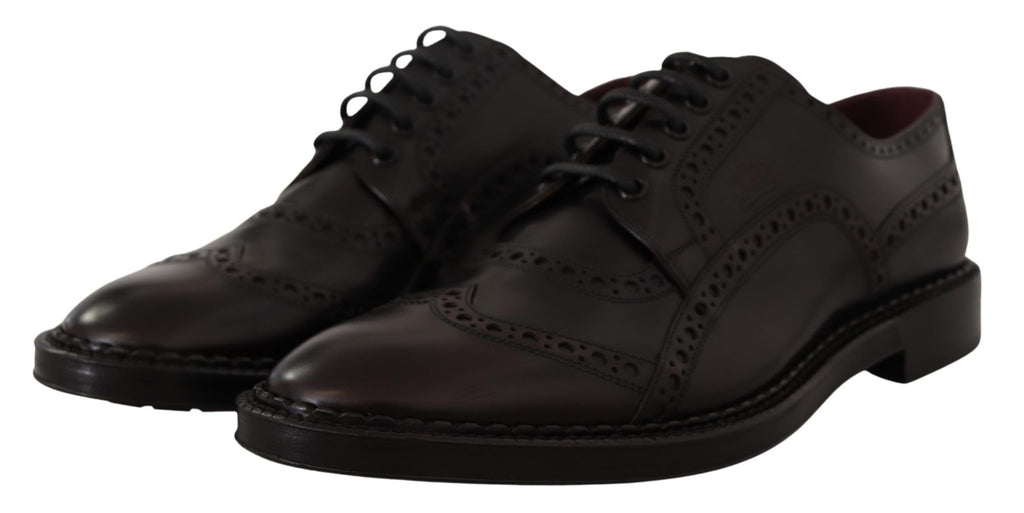 Violette Oxford-Wingtip-Schuhe aus Leder