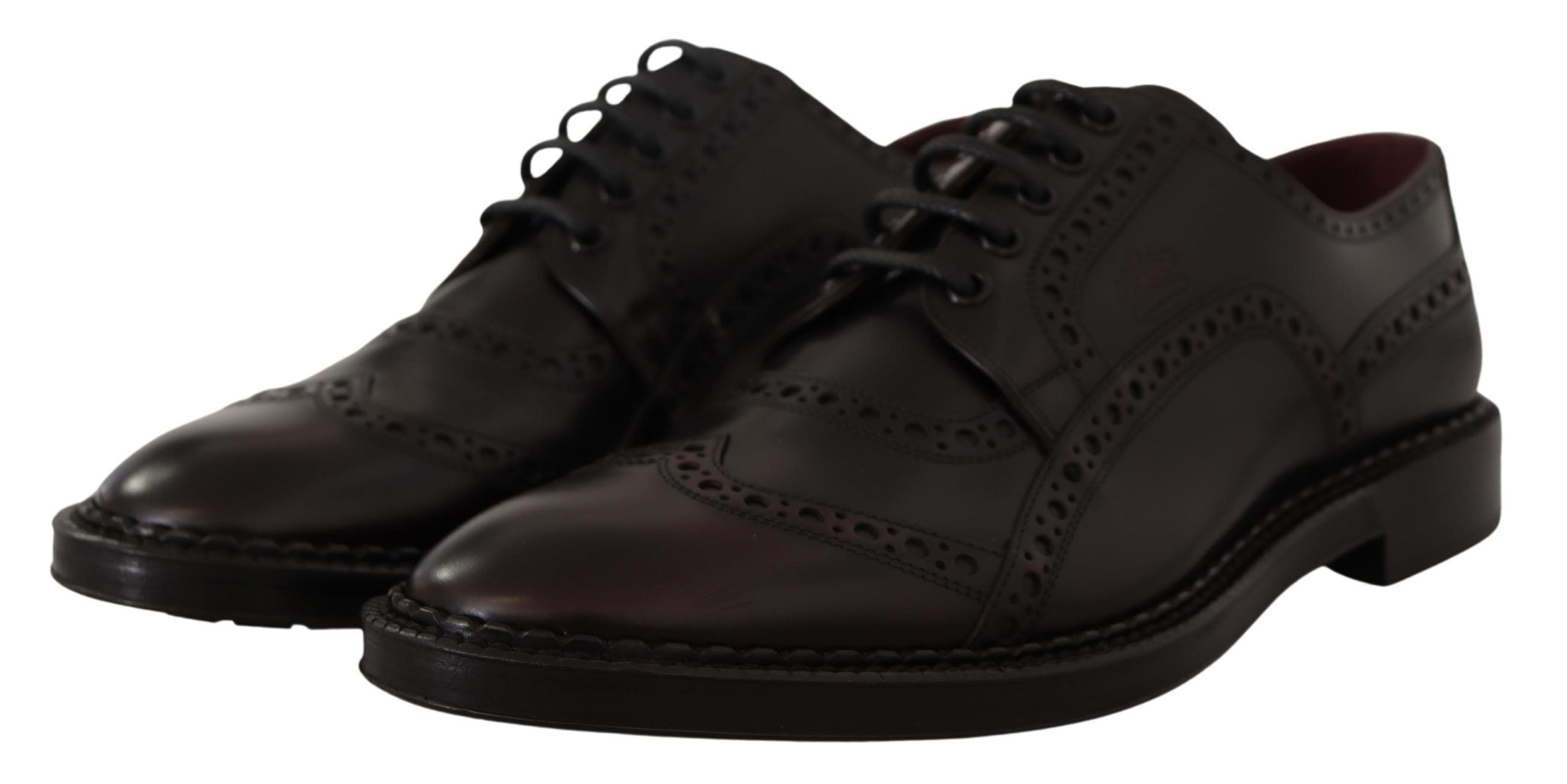 Violette Oxford-Wingtip-Schuhe aus Leder
