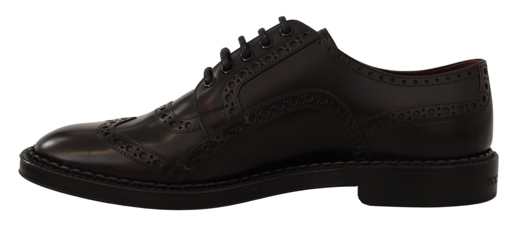 Violette Oxford-Wingtip-Schuhe aus Leder