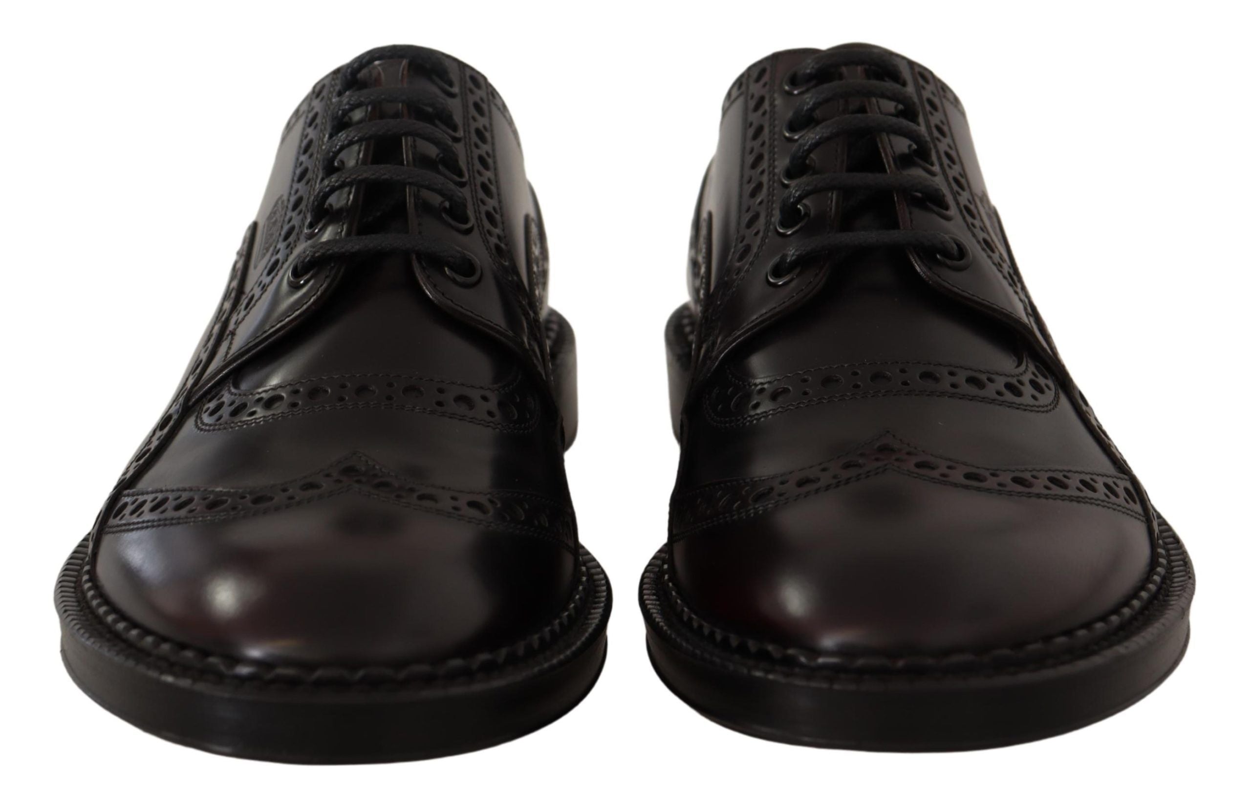 Violette Oxford-Wingtip-Schuhe aus Leder