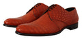 Orange Exotic Leather Dress Derby Schuhe