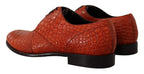 Orange Exotic Leather Dress Derby Schuhe