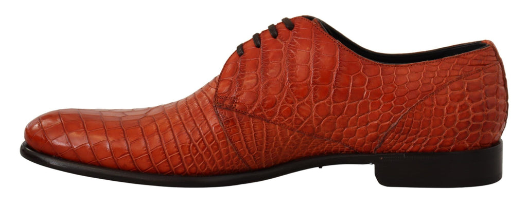 Orange Exotic Leather Dress Derby Schuhe