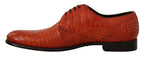 Orange Exotic Leather Dress Derby Schuhe