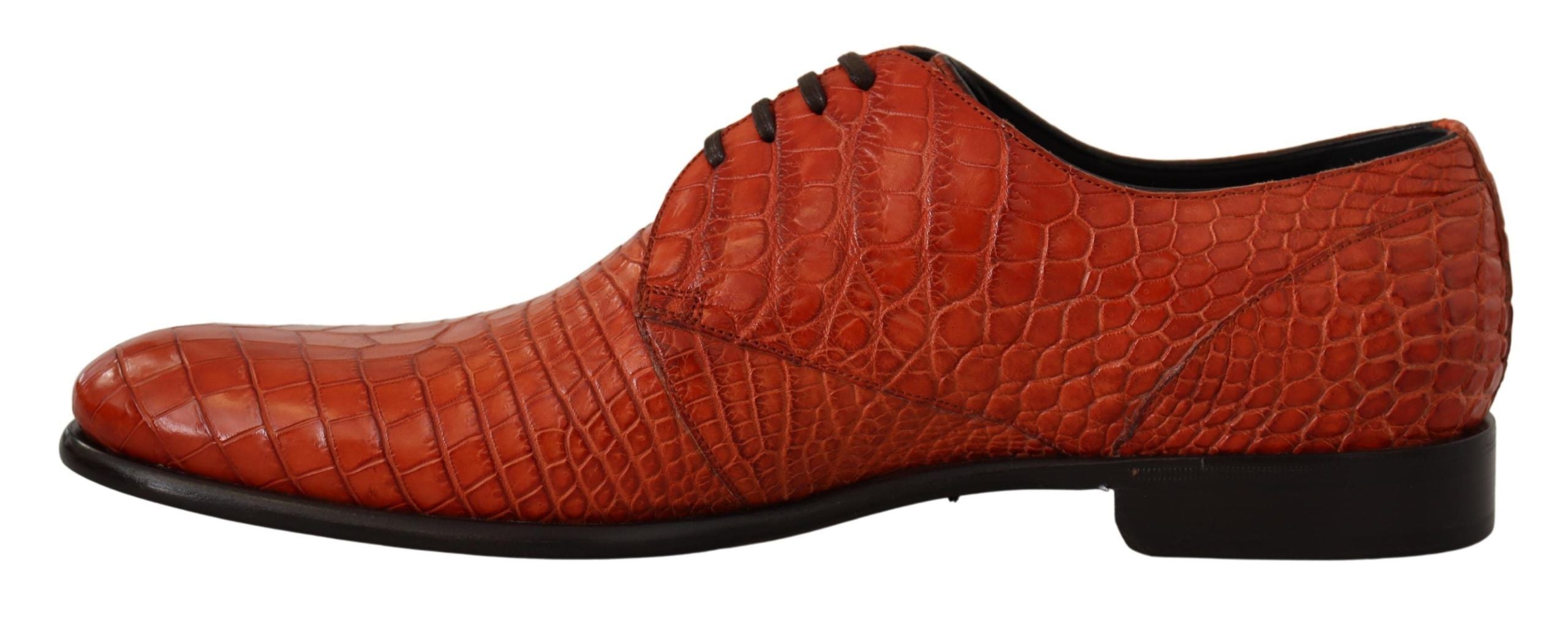 Orange Exotic Leather Dress Derby Schuhe