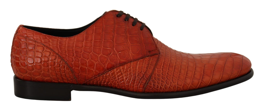 Orange Exotic Leather Dress Derby Schuhe