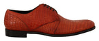 Orange Exotic Leather Dress Derby Schuhe
