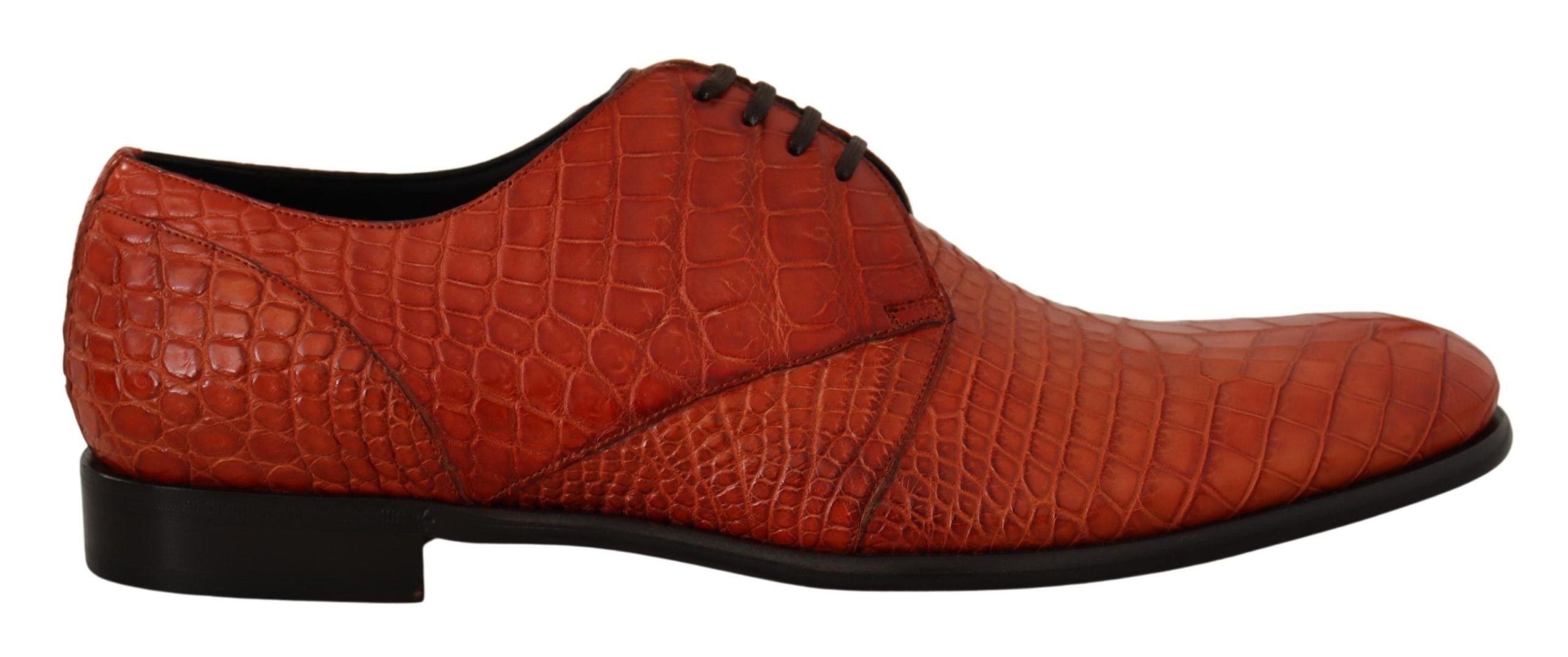 Orange Exotic Leather Dress Derby Schuhe