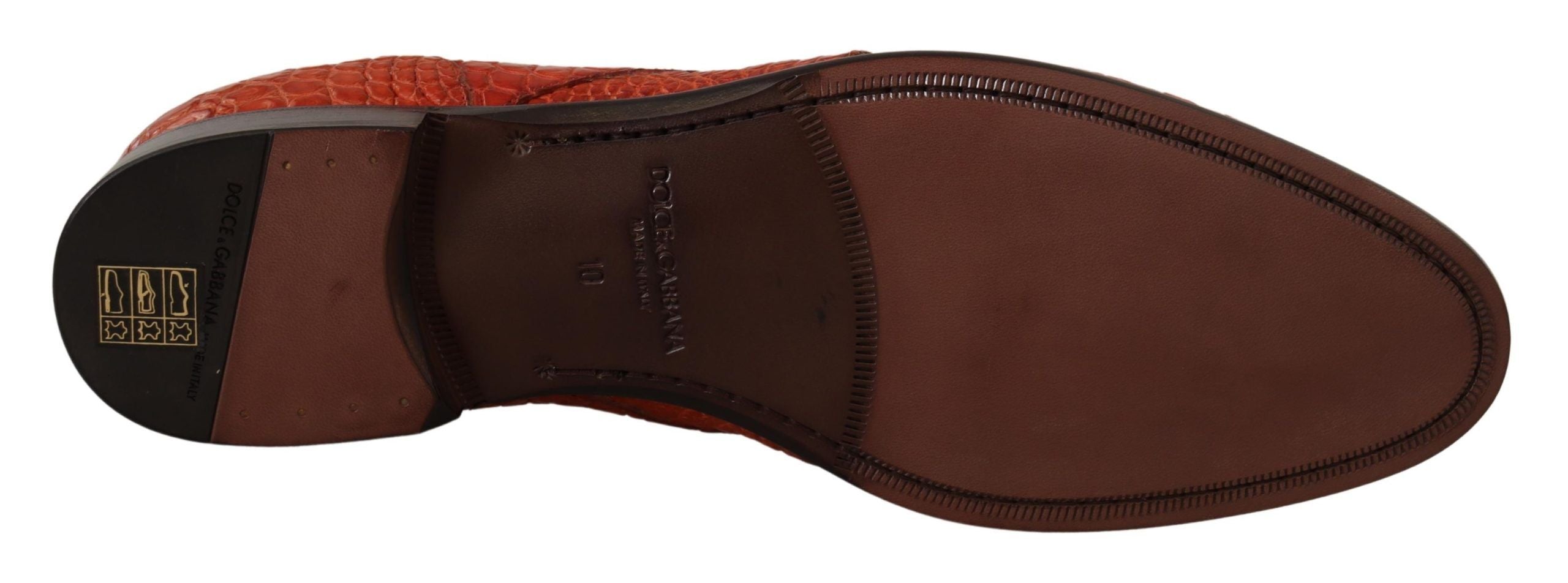 Orange Exotic Leather Dress Derby Schuhe