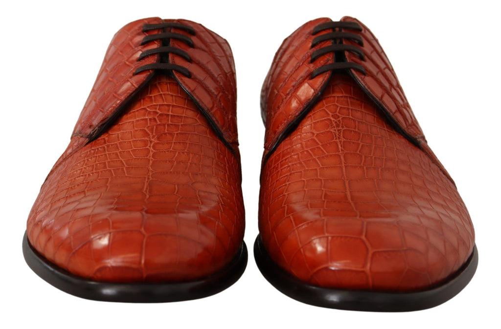 Orange Exotic Leather Dress Derby Schuhe