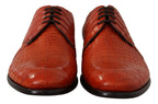 Orange Exotic Leather Dress Derby Schuhe