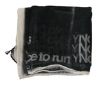 Dunkelgrauer Wollschal mit Logoprint