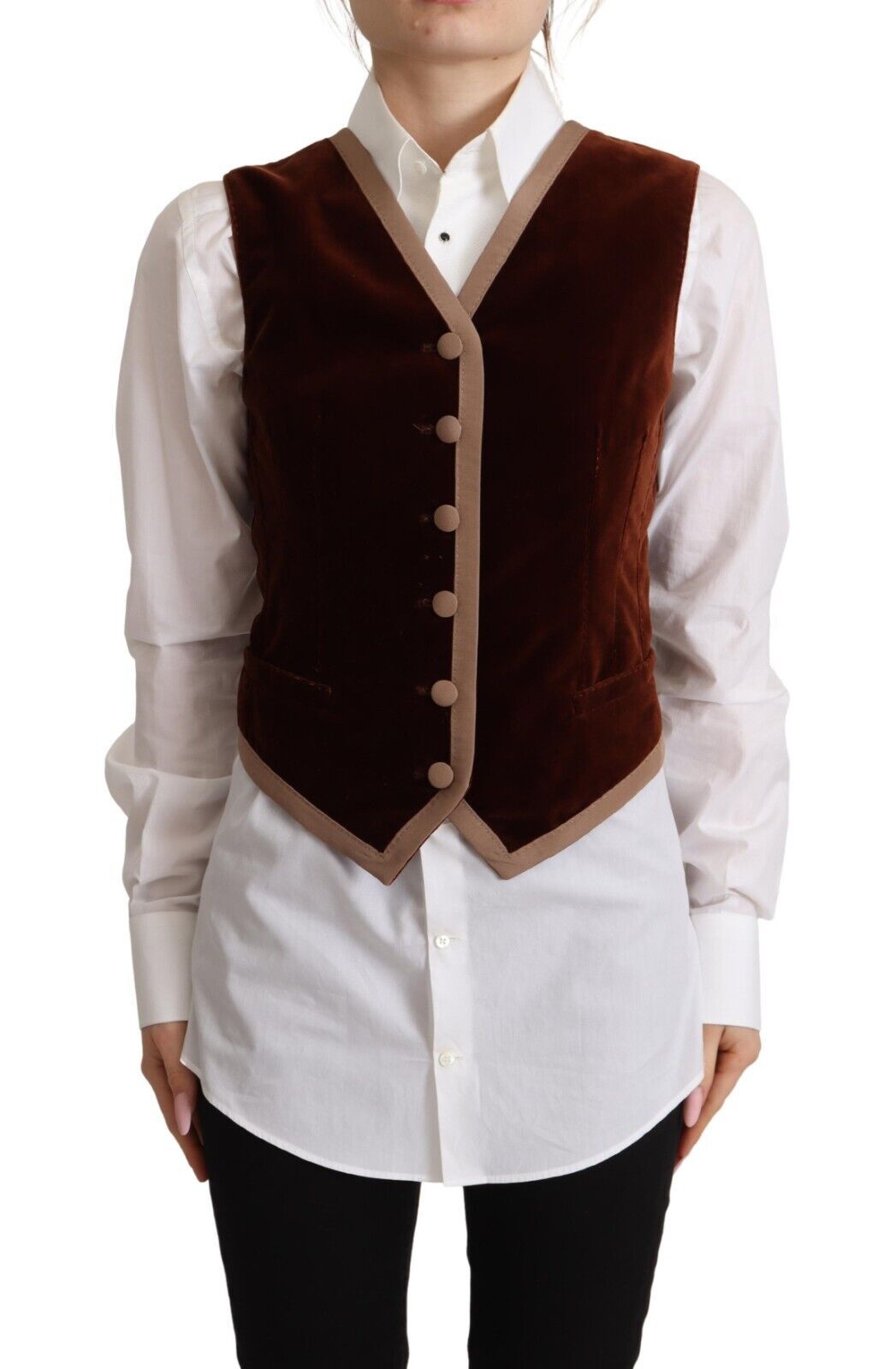 Bordeaux Samt-Baumwoll-V-Ausschnitt-Tanktop