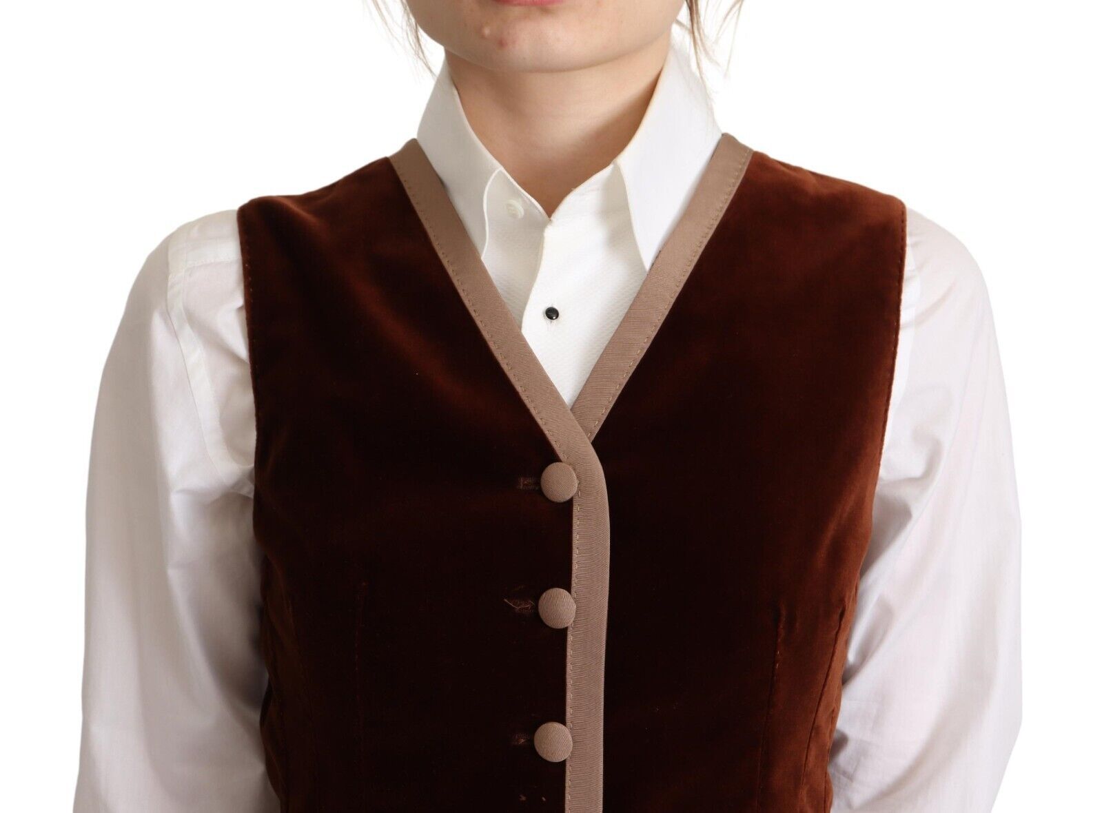 Bordeaux Samt-Baumwoll-V-Ausschnitt-Tanktop