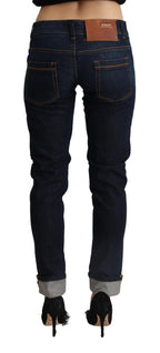 Women's Blue Cotton Low-Rise Slim Fit Denim Jeans