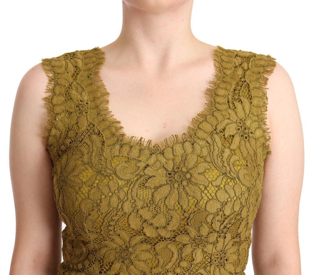 Braunes geblümtes Maxikleid aus Spitze, bodenlang