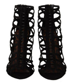 Black Suede Stiletto Heels Bette Sandals Shoes