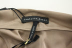Brown Draped Silk Sheath Shift Coctail Dress