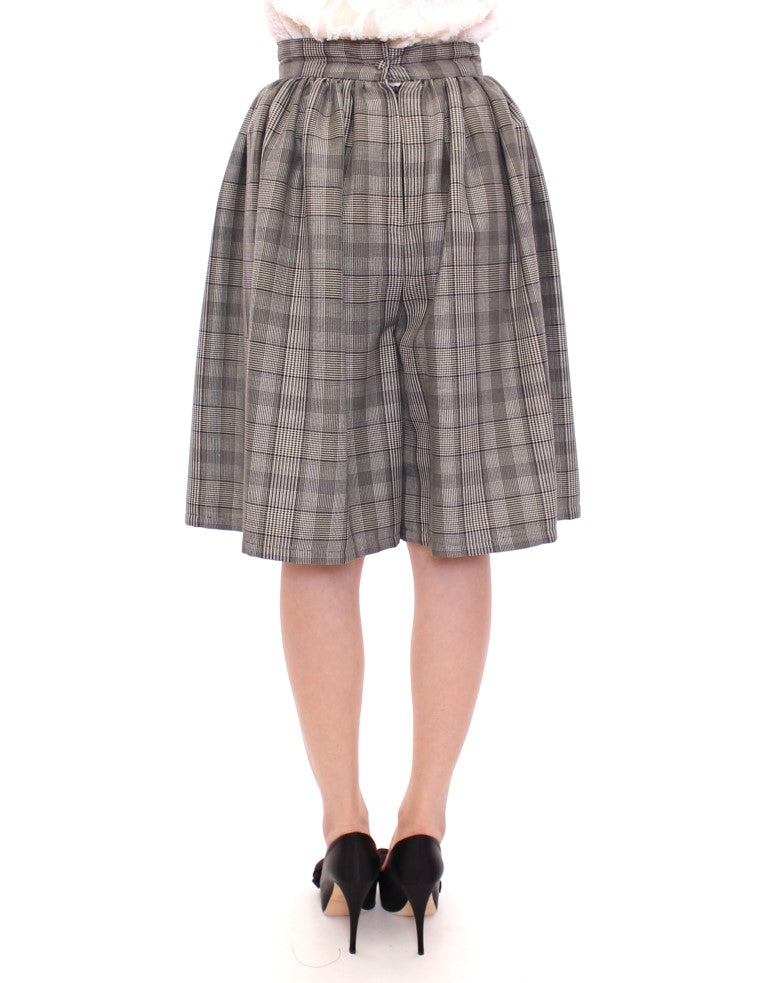 Grauer karierter Rockshorts aus Wolle