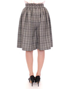 Grauer karierter Rockshorts aus Wolle