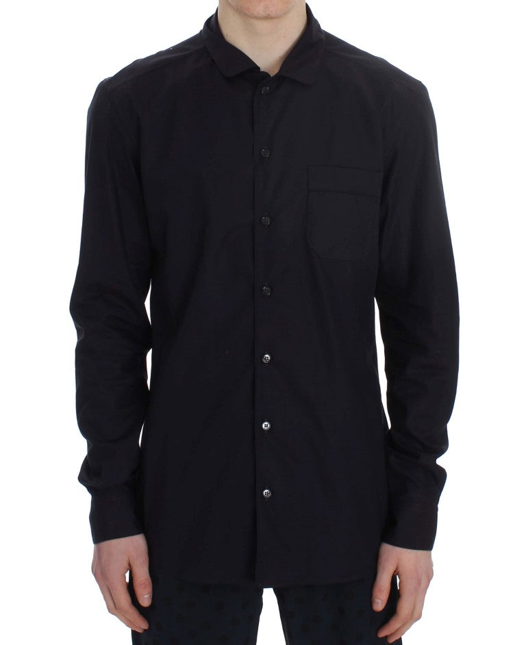 Lila gestreiftes Baumwoll Pyjama Lounge Shirt