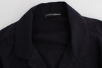 Lila gestreiftes Baumwoll Pyjama Lounge Shirt
