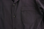 Lila gestreiftes Baumwoll Pyjama Lounge Shirt