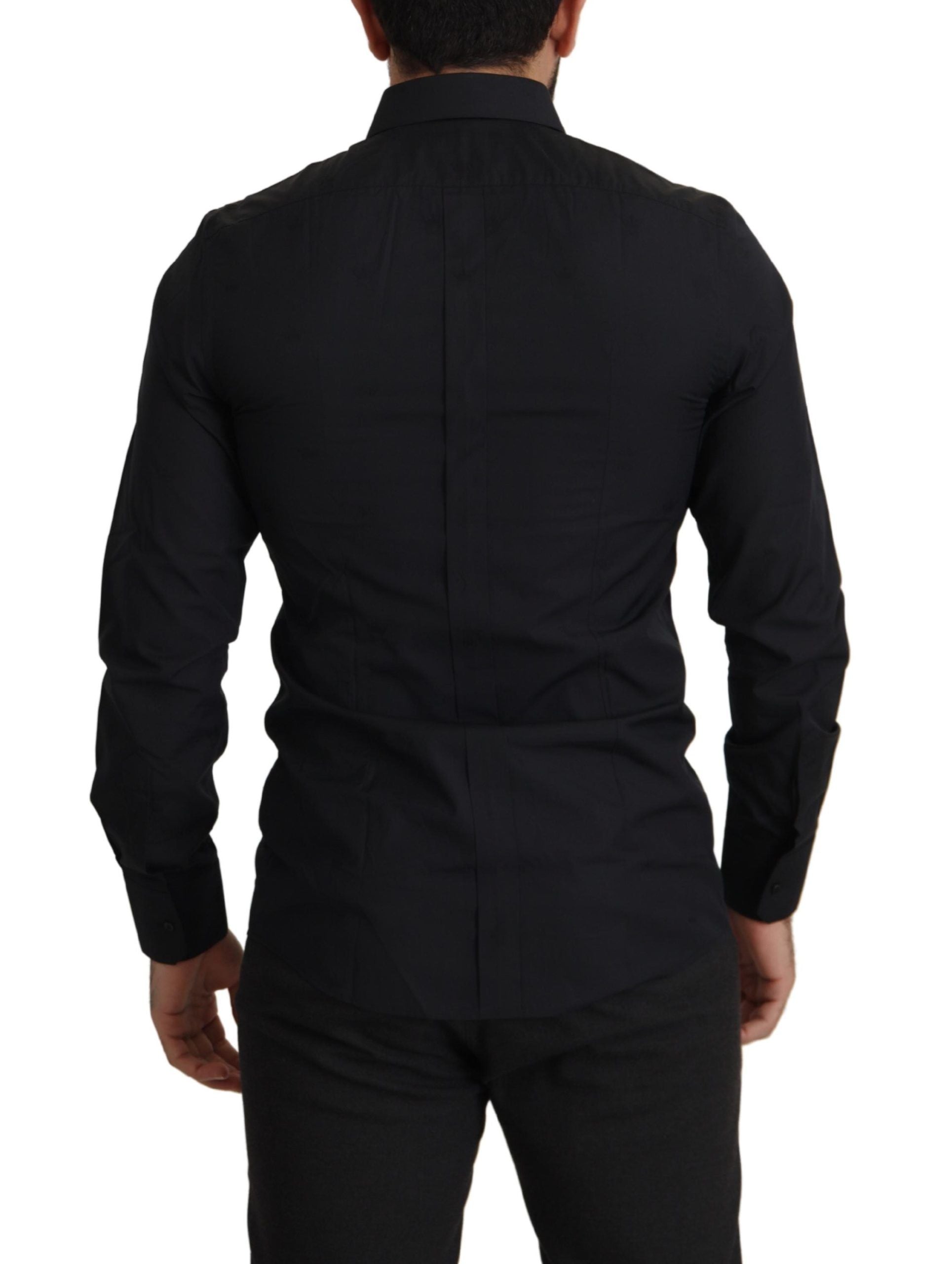 Schwarzes Hemd aus Baumwolle GOLD Slim Fit