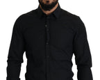 Schwarzes Hemd aus Baumwolle GOLD Slim Fit