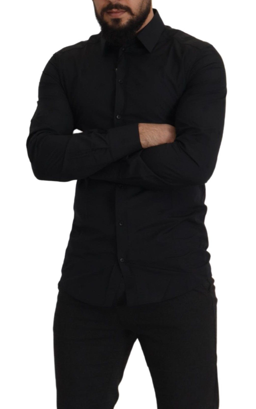 Schwarzes Hemd aus Baumwolle GOLD Slim Fit