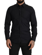 Schwarzes Hemd aus Baumwolle GOLD Slim Fit