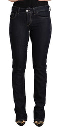 Schwarze Stretch-Jeans aus Baumwolle mit niedriger Taille und Skinny Fit