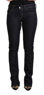 Schwarze Stretch-Jeans aus Baumwolle mit niedriger Taille und Skinny Fit
