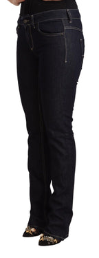 Schwarze Stretch-Jeans aus Baumwolle mit niedriger Taille und Skinny Fit