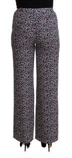 Black High Waist Printed Straight Pants