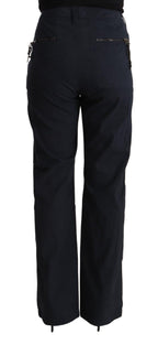 Pantaloni affusolati di cotone neri a vita alta