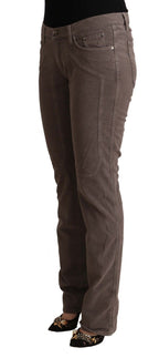 Braune Low-Waist Denim Jeans aus Baumwolle mit ikonischen Patches
