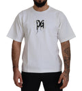 Weißes T-Shirt mit Rundhalsausschnitt und Logo-Print aus Baumwolle