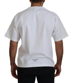 Weißes T-Shirt mit Rundhalsausschnitt und Logo-Print aus Baumwolle