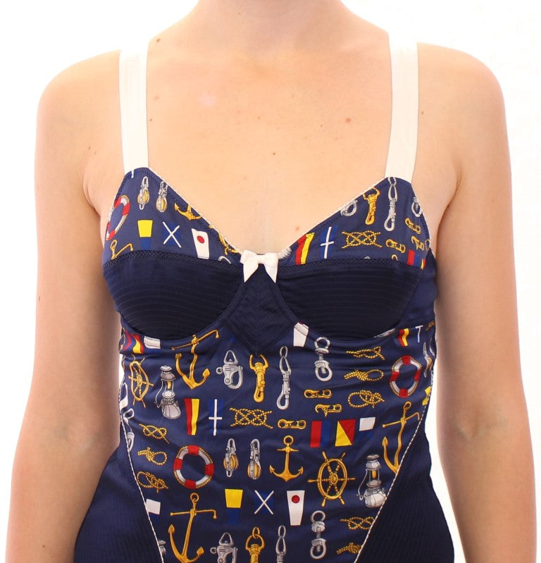 Blaues Tanktop mit Segler-Motiv
